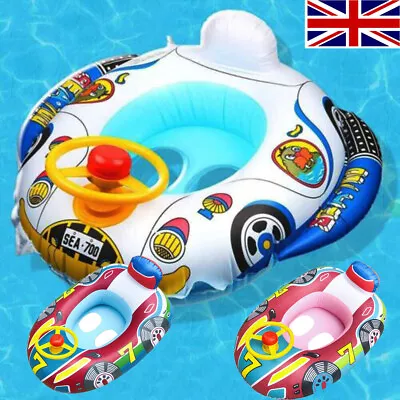 UK Baby Swimming Ring Inflatable Float Seat Toddler Kid Water Pool Swim Aid Toys • £7.98