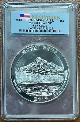 2010 America The Beautiful Mount Hood 5oz Silver PCGS MS68DMPL DEEP MIRROR PL • $239.95