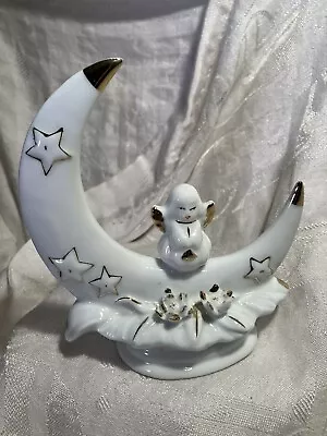 Vintage Angel On Crescent Moon Christmas Figurine  • $9.99