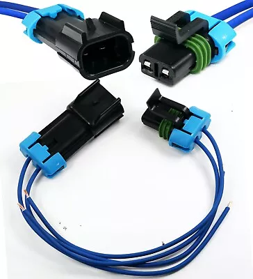 Assembled Delphi Metri-Pack 2-Pin 18 GA  Male & Female Connector Blue PIGTAIL • $12.37