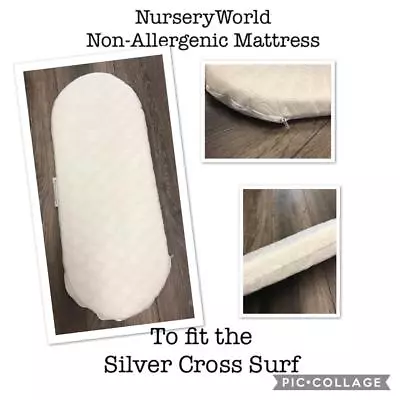 £24.97 • Buy Pram Mattress Fit Silver Cross Surf Pram Carrycot Body Breathable Non Allergenic