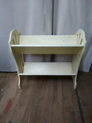 Vintage Wooden Yellow Library Shelf Book Shelf Mid Century Preowned  • $29.99