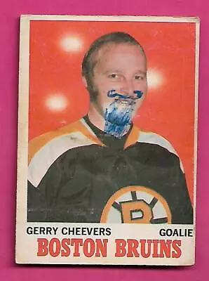 1970-71 Opc # 1 Bruins Gerry Cheevers Goalie Fair Card (inv# D6600) • $6.50