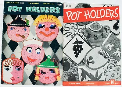 Vintage 1940s 1950s Pot Holders Crochet Pattern Booklet Lot Of 2 • $8.99
