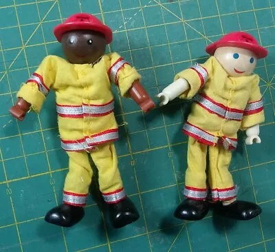 $18 • Buy 2 Ryans Room Lil Fire Stoppers Helping Heroes Dolls Wooden African American Lot