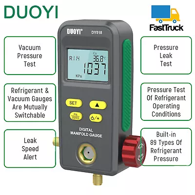 $67.99 • Buy Refrigeration Manifold Digital Gauge HVAC Vacuum Pressure Temp Tester Meter