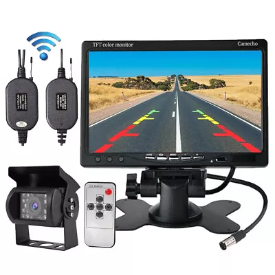 Wireless Backup Rear View Camera System 7  Monitor Night Vision For RV Truck Bus • $32.90