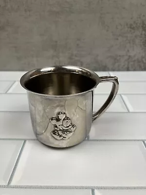 MICKEY MOUSE BABY CUP Vtg Walt Disney Silver Plated Childs Mug • $15