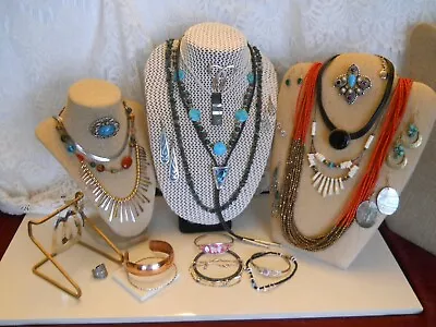 Lot 32 Vintage Southwestern Jewelry Some Signed Some Sterling Silver • $49.99