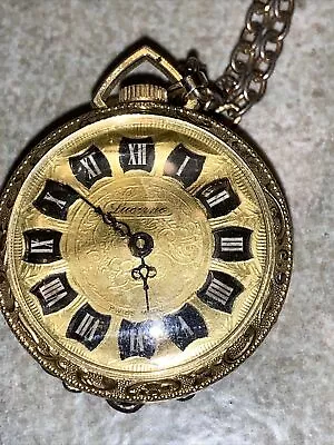 Vintage Lucerne Pendant Watch  Ladies Pocket Watch  Wind Up Untested • $17.99