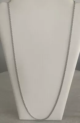 Vintage Silver Trifari Long Rope Chain Necklace 30” • $15