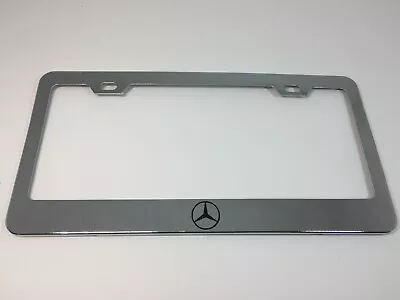 Mercedes Benz Logo Mirror Chrome Stainless Steel License Plate Frame + Caps • $16.99