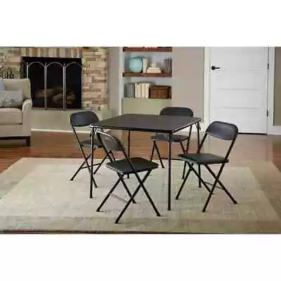 Cosco 5-Piece Card Table Set Portable Picnic Party Table Set Black • $72.99