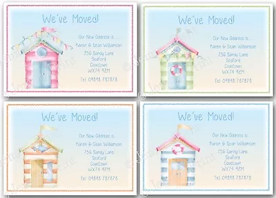 Personalised Change Of Address Cards We've Moved House New Home X10 Beach Huts • £3.85