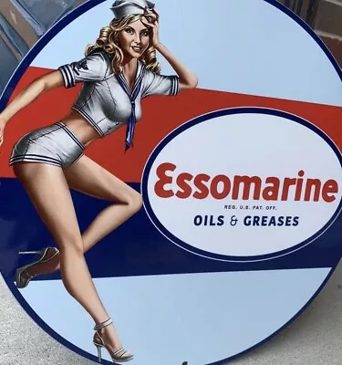 Top Quality Esso Marine Gas Motor Oil Vintage Reproduction Garage Sign • $23