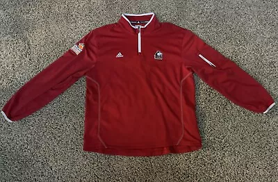 NIU Northern Illinois Huskies XL Men's  Adidas Climalite 1/4 Zip - Orange Bowl • $19.95