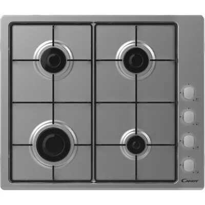 Candy CHW6LX - 60cm 4 Burner Gas Hob With Easy Clean Pan Supports - St/Steel • £89.99