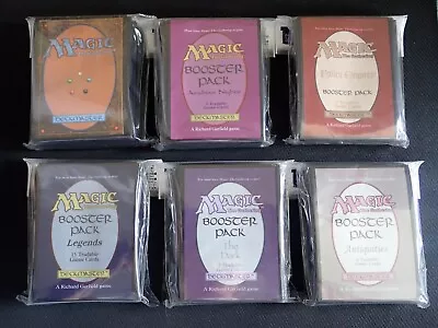 6 Mtg Card Retro Sleeves Antiquities The Dark Legends Arabian Nights New Sealed • £109.99