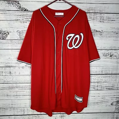 Washington Nationals MLB Jersey Sewn Stitched Red Home Men’s 2XLT (2XL TALL) • $27.49