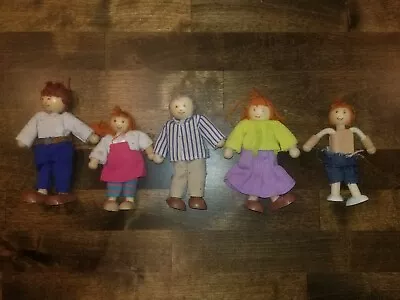 $15 • Buy Lot Of 5 Wooden Dollhouse Figures Ryans Room RR Dolls