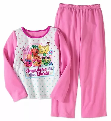 NWT Shopkins Pajamas Girls Size 6/6X Shirt Pants Set Winter Flannel Fleece Box B • $13.99