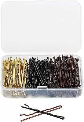 200 X BLACK BROWN Hair Grips Clips Pins Slides Bobby Bun 6.2 Cm Waved   • £4.75