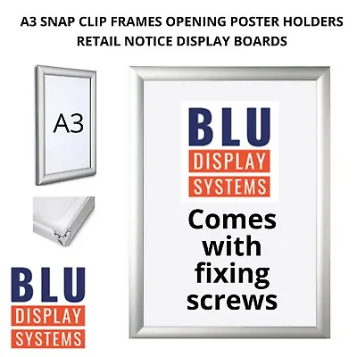 A3 Silver Mitred Corner Snap Frame Retail Poster Display / Frame • £12.99