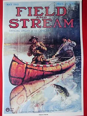 Field & Stream Magazine Cover Poster May 1915 Artist Goodwin Mayer Stick? • $7.50