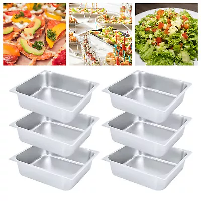 4  Deep 2/3 Size Stainless Steel  Steam Table Pans Fits Hotel Food Buffet 6 Pack • $50