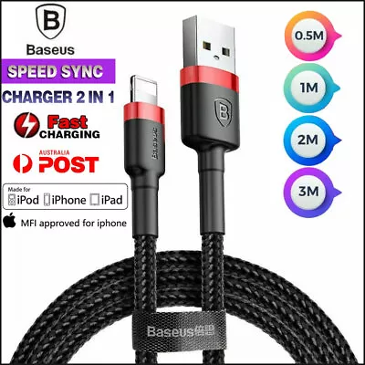 Genuine BASEUS 2.4A USB To Lighting Charging Cable Cord For IPhone 13 12 Pro XS • $7.55