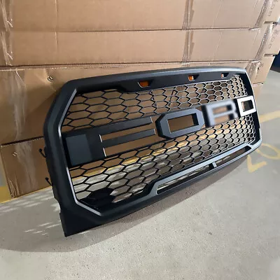 Matte Black Front Grille Fits 2015-2017 FORD F150 Raptor Style Grill Full Letter • $84.99