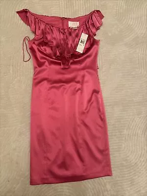 Marc Bouwer Glamit Pink Silk Dress Size 6 • $55