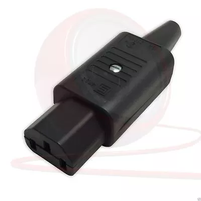 Schurter IEC C13 Female Cable Mount Rewireable Kettle Plug. 4782.0000. Black. • £4.66