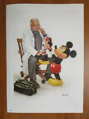 Disney Art Print Poster Mickey & Minnie Mouse With Doctor By William Silver • $30