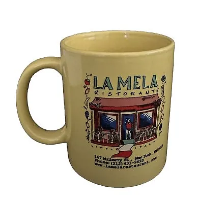 Vintage La Mela Ristorante Restaurant New York City NYC Mulberry St Mug • $24.95