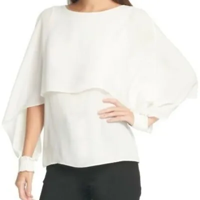 Zara Woman White Pullover Sheer Layered Blouse Size M New • $22.99