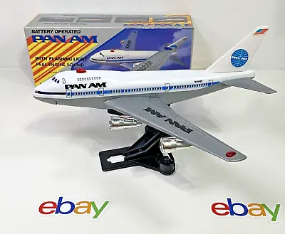 VTG 1980s PAN AM BOEING 747 SP Flying Jet Plane Battery Operated - Needs Repair • $28.28