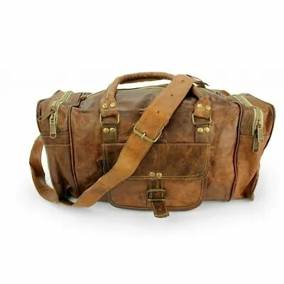 $54.14 • Buy Bag Leather Travel Duffel Men Luggage Gym Vintage Overnight Weekend S Genuine 