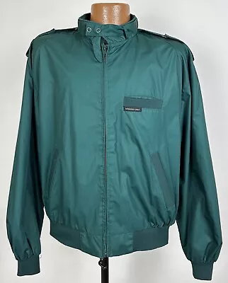 EUC Vintage 80s 90s Members Only Racer Jacket Men 42 L Green Full-Zip Retro Cafe • $38.24