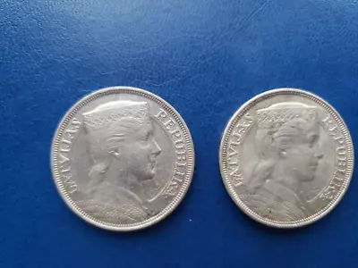 Lot Of 2 Silver Coins - Latvia - 5 Lati - 1931 & 1932 • $80