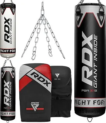 RDX Punching Bag UNFILLED Hanging Punching Bag With Gloves Kick Boxing 4FT 5FT • $59.99