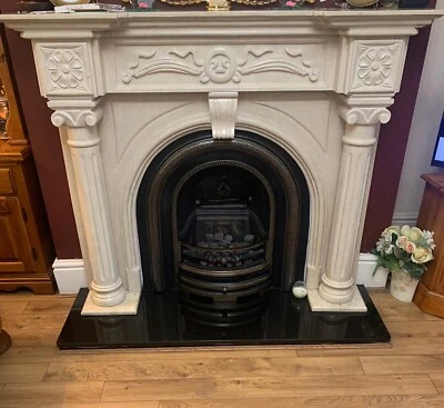 £314 • Buy Luxurious Marble Fire Surround & Victorian Style Cast Iron Gas Fire