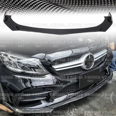 Front Splitter Lip Carbon Fiber Look For Mercedes Benz W205 W204 C300 C200 C250 • $59.99