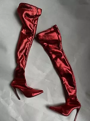 TONNER WILDE IMAGINATION VDC ELLOWYNE PRECIOUS FOOTSTEPS OVER KNEE BOOTS In RED • $28