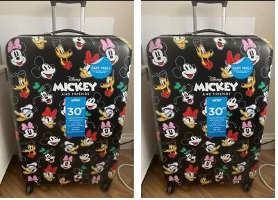 2 X BNWT Disney Mickey Mouse & Friends Large Hard Shell Suitcase 76cm • £169.99