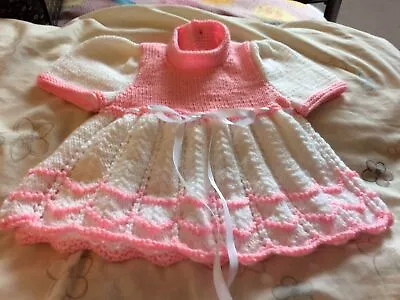 £5 • Buy New Hand Knitted Baby Dress. Newborn Size