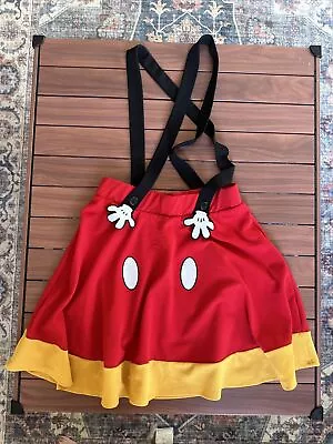 Hot Topic Disney Mickey Mouse Suspender Skirt Womens Large L Parks Costume • $24.99