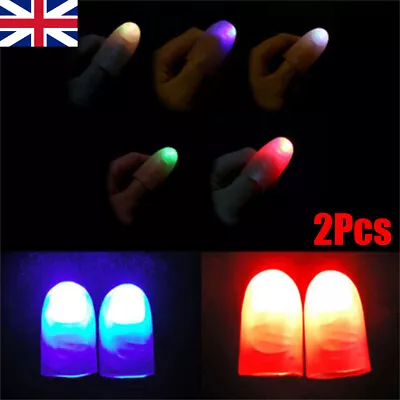 2Pcs Light From Anywhere Magic Light Up Flashing Thumbs Trick Appearing Light • £3.89