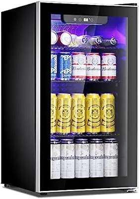 100 Can Beverage Refrigerator Cooler - Mini Fridge Glass Door For Soda Beer • $236.89