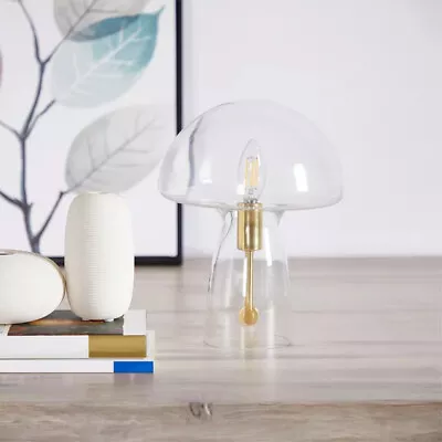 Novelty Glass Mushroom Lamp Clear 12  H Plug-in Clear • $23.94